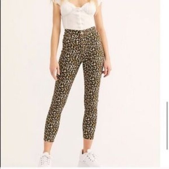 Free People Leopard Print Belle Pants Size 25 - Picture 4 of 13